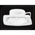 small square white ceramic porcelain fine bone china cups